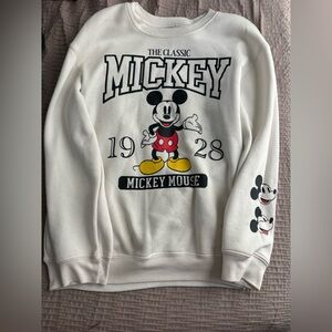Disney Classic Mickey Mouse White Crewneck Sweater